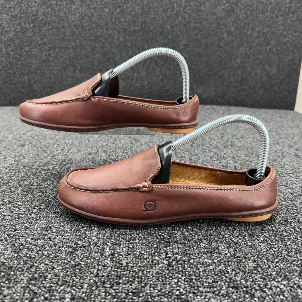Born W6743 Leather Moc Toe Loafers Womens 8 Brown flawed grandma earthy
